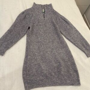 Cozy grey sweater dress perfect for winter